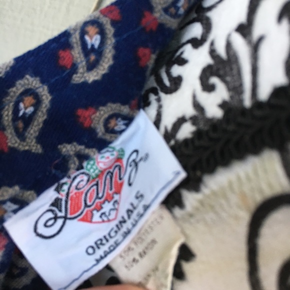 Vintage 80s Lanz Navy Blue Paisley Skirt Yoked Midi With Pockets 4 25” Waist - Picture 2 of 7